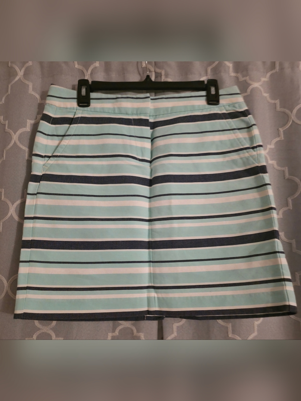 Tommy Hilfiger Preppy Denim Blue & White Striped  Skirt With Pockets